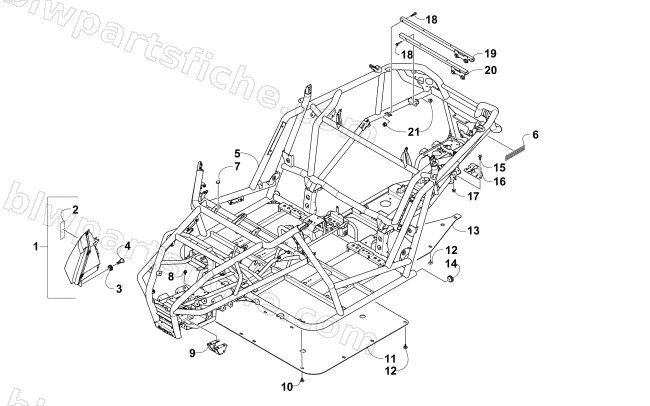FRAME, HEADLIGHTS, AND RELATED PARTS diagram