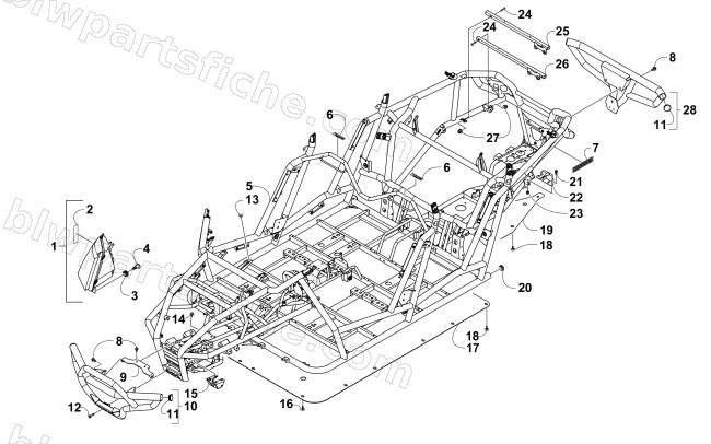 FRAME, HEADLIGHTS, AND RELATED PARTS diagram