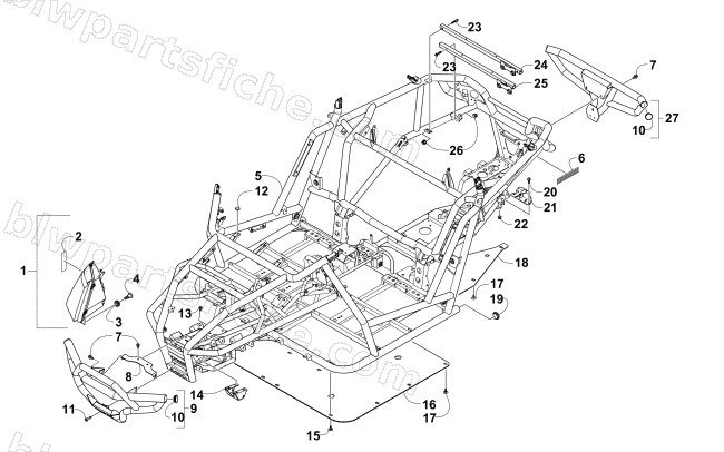 FRAME, HEADLIGHTS, AND RELATED PARTS diagram