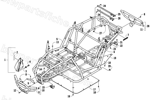FRAME, HEADLIGHTS, AND RELATED PARTS diagram