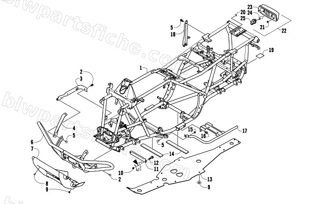 FRAME, TAILLIGHT, AND RELATED PARTS diagram