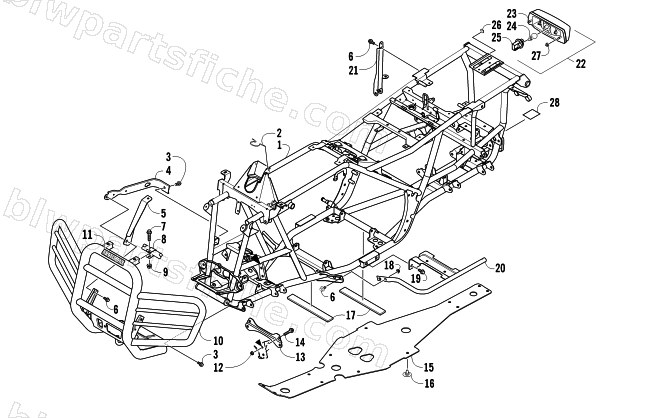 FRAME, TAILLIGHT, AND RELATED PARTS diagram