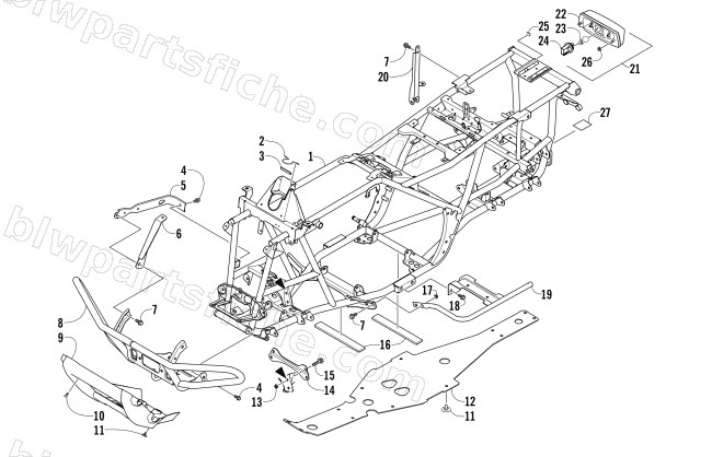 FRAME, TAILLIGHT, AND RELATED PARTS diagram