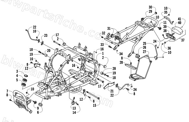 FRAME, TAILLIGHT, AND RELATED PARTS ASSEMBLY diagram