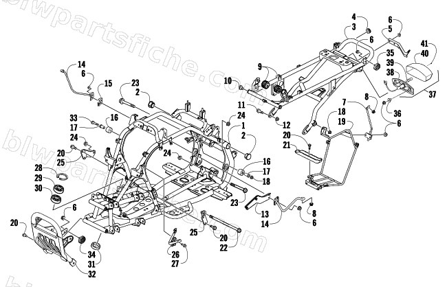 FRAME, TAILLIGHT, AND RELATED PARTS ASSEMBLY diagram