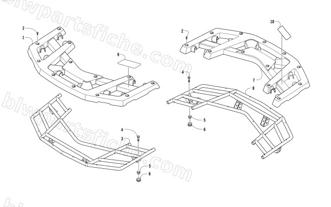 FRONT AND REAR RACK ASSEMBLY diagram