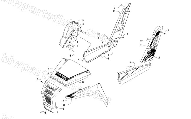 FRONT AND SIDE PANEL ASSEMBLIES diagram