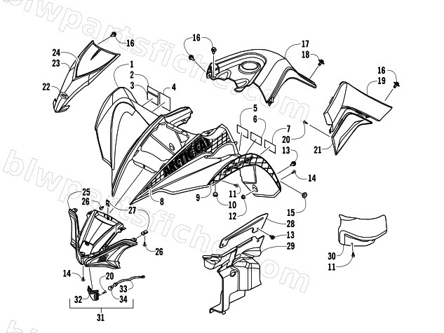 FRONT BODY ASSEMBLY diagram
