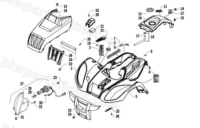 FRONT BODY PANEL AND HEADLIGHT ASSEMBLIES diagram
