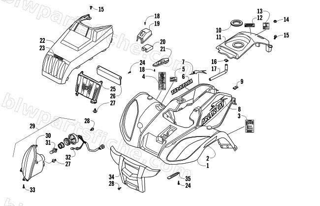 FRONT BODY PANEL AND HEADLIGHT ASSEMBLIES diagram