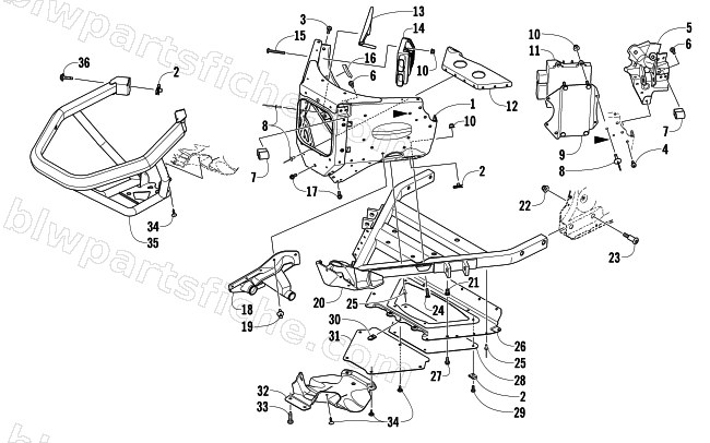 FRONT BUMPER AND FRAME ASSEMBLY diagram