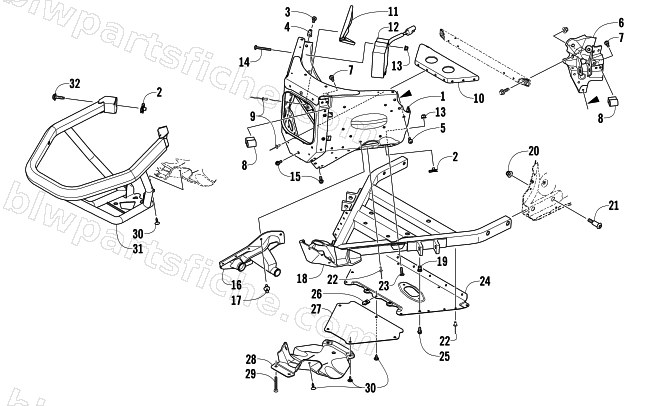 FRONT BUMPER AND FRAME ASSEMBLY diagram