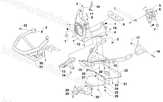 FRONT BUMPER AND FRAME ASSEMBLY diagram