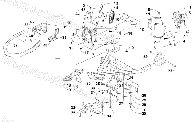 FRONT BUMPER AND FRAME ASSEMBLY diagram