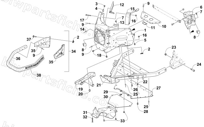 FRONT BUMPER AND FRAME ASSEMBLY diagram