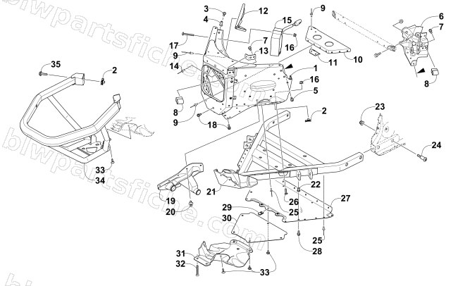 FRONT BUMPER AND FRAME ASSEMBLY diagram