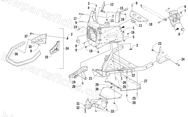 FRONT BUMPER AND FRAME ASSEMBLY diagram