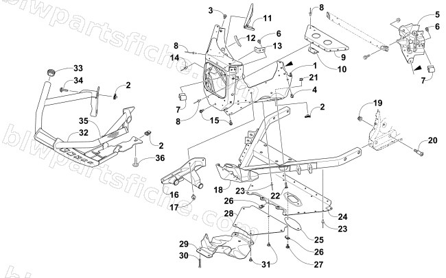 FRONT BUMPER AND FRAME ASSEMBLY diagram