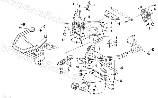 FRONT BUMPER AND FRAME ASSEMBLY diagram