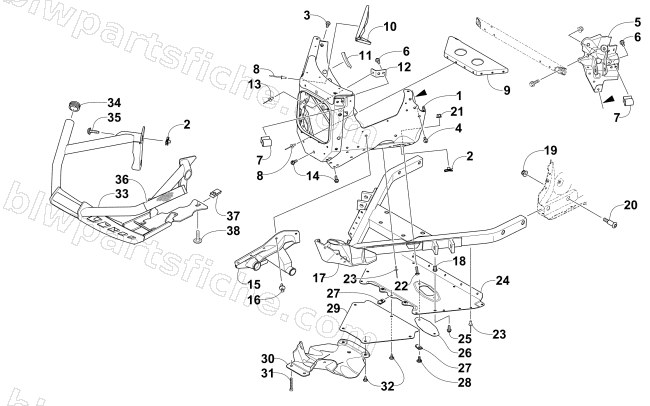FRONT BUMPER AND FRAME ASSEMBLY diagram