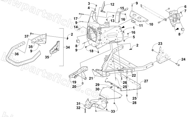 FRONT BUMPER AND FRAME ASSEMBLY diagram