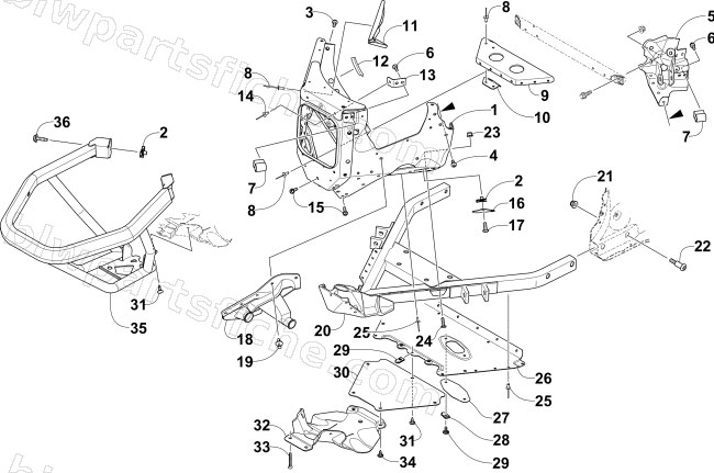 FRONT BUMPER AND FRAME ASSEMBLY diagram