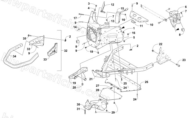 FRONT BUMPER AND FRAME ASSEMBLY diagram