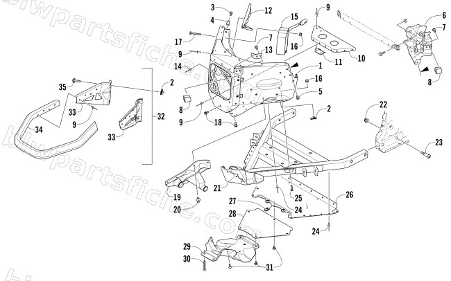FRONT BUMPER AND FRAME ASSEMBLY diagram