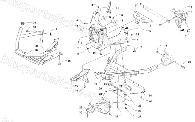 FRONT BUMPER AND FRAME ASSEMBLY diagram