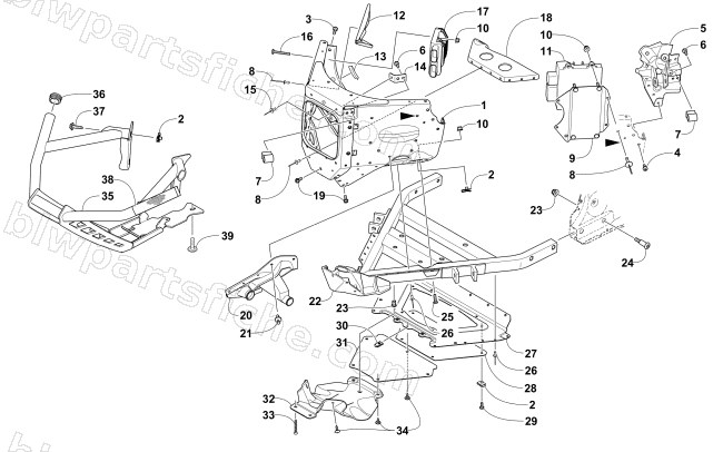 FRONT BUMPER AND FRAME ASSEMBLY diagram