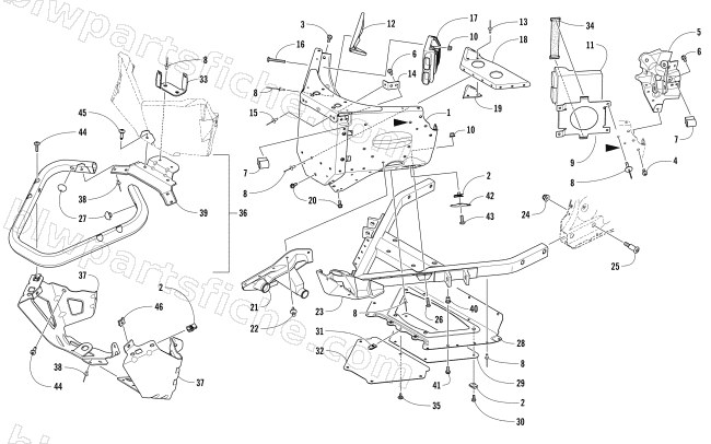 FRONT BUMPER AND FRAME ASSEMBLY diagram