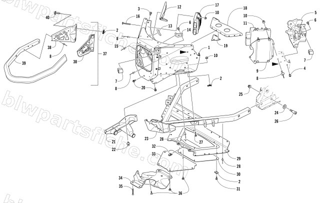 FRONT BUMPER AND FRAME ASSEMBLY diagram
