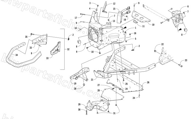 FRONT BUMPER AND FRAME ASSEMBLY diagram