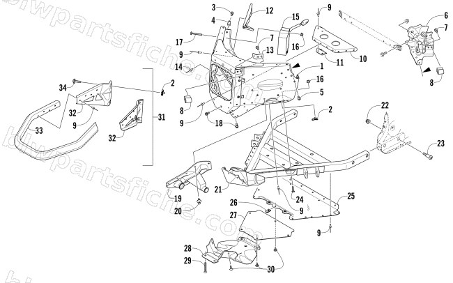 FRONT BUMPER AND FRAME ASSEMBLY diagram