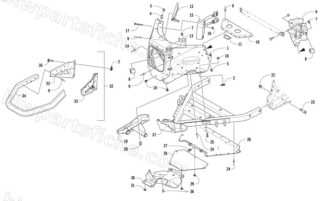 FRONT BUMPER AND FRAME ASSEMBLY diagram