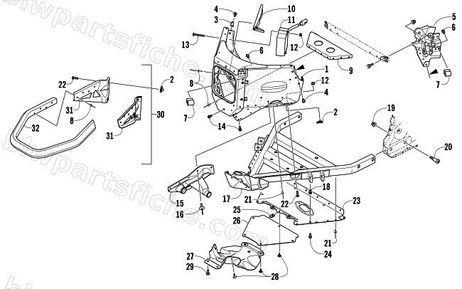 FRONT BUMPER AND FRAME ASSEMBLY diagram