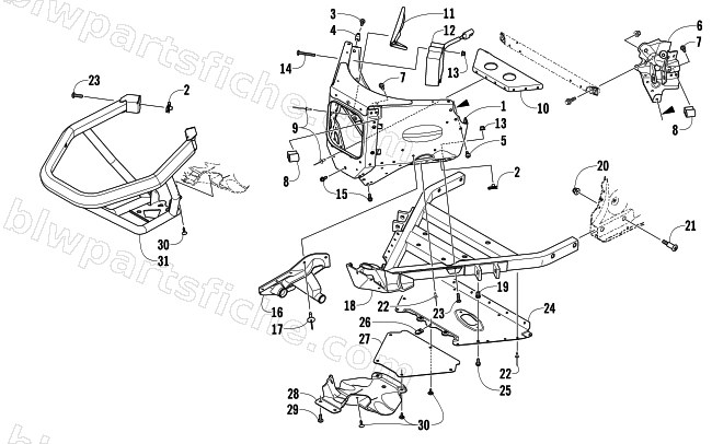 FRONT BUMPER AND FRAME ASSEMBLY diagram