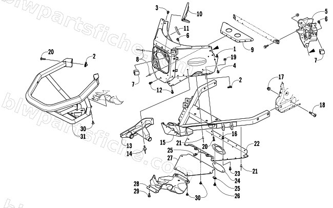 FRONT BUMPER AND FRAME ASSEMBLY diagram