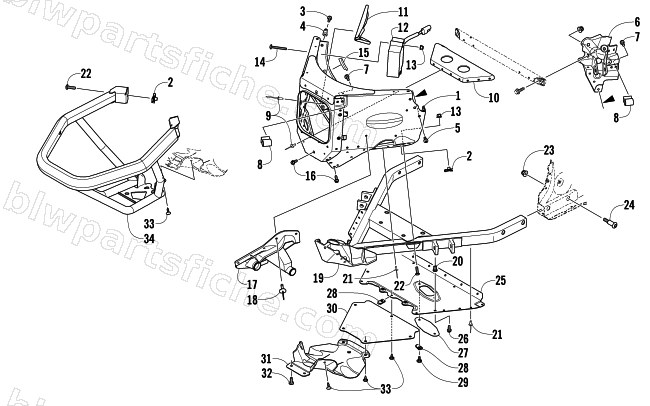 FRONT BUMPER AND FRAME ASSEMBLY diagram