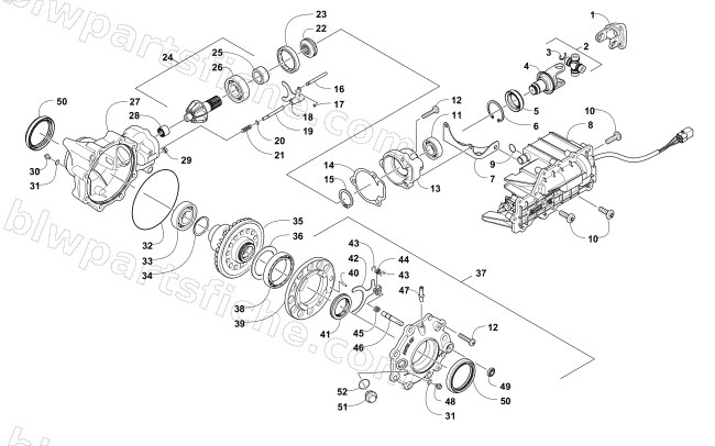 FRONT DRIVE GEARCASE ASSEMBLY diagram