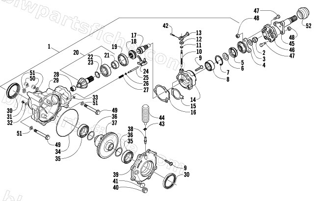 FRONT DRIVE GEARCASE ASSEMBLY diagram