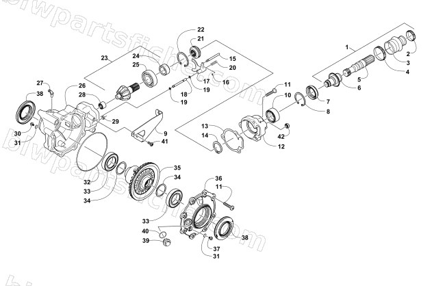 FRONT DRIVE GEARCASE ASSEMBLY diagram