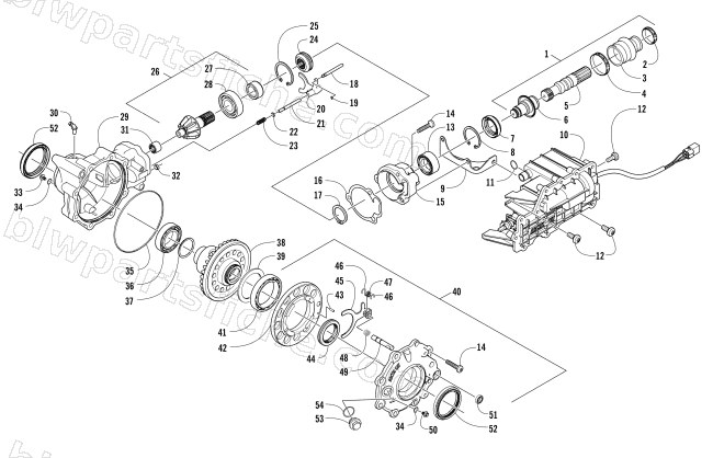 FRONT DRIVE GEARCASE ASSEMBLY diagram