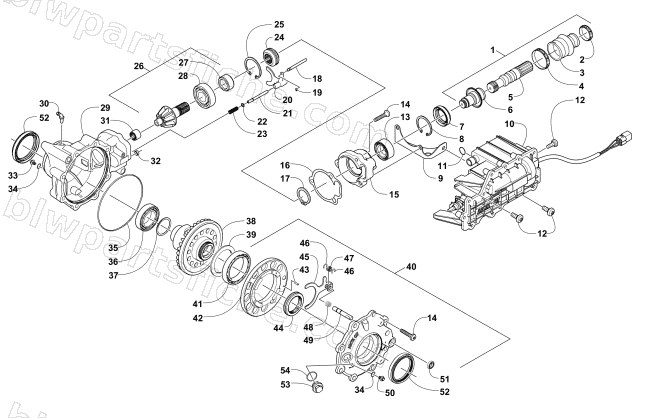FRONT DRIVE GEARCASE ASSEMBLY diagram