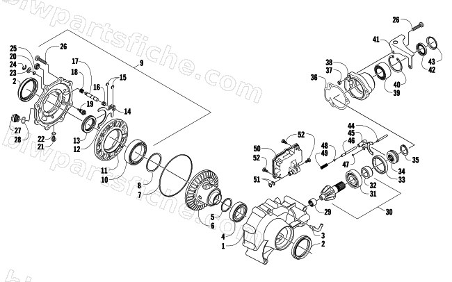 FRONT DRIVE GEARCASE ASSEMBLY diagram