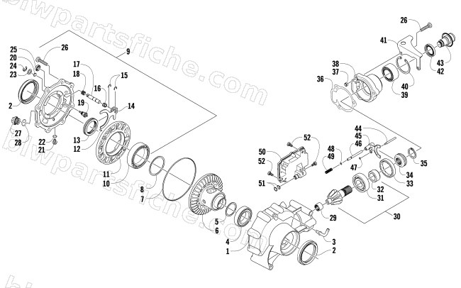 FRONT DRIVE GEARCASE ASSEMBLY diagram