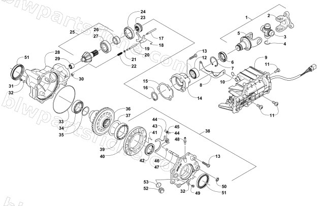 FRONT DRIVE GEARCASE ASSEMBLY diagram