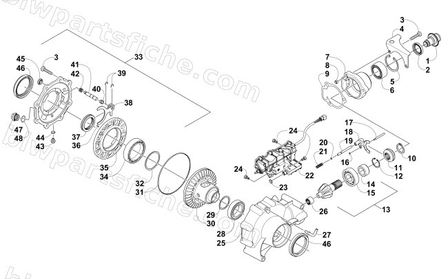FRONT DRIVE GEARCASE ASSEMBLY diagram