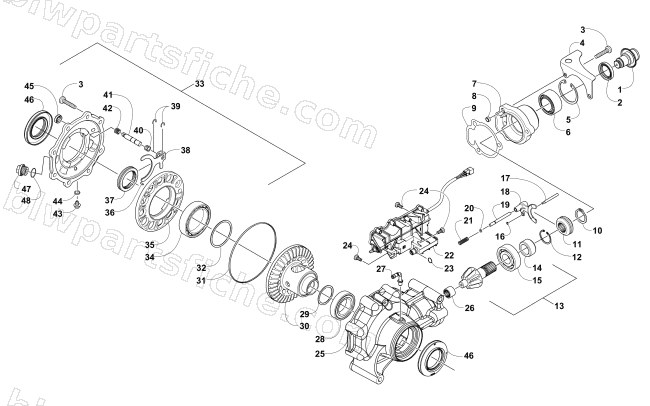 FRONT DRIVE GEARCASE ASSEMBLY diagram