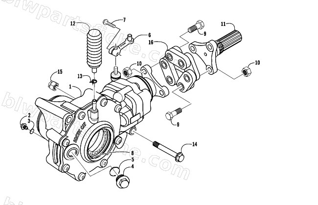 FRONT DRIVE GEARCASE ASSEMBLY (4X4) diagram